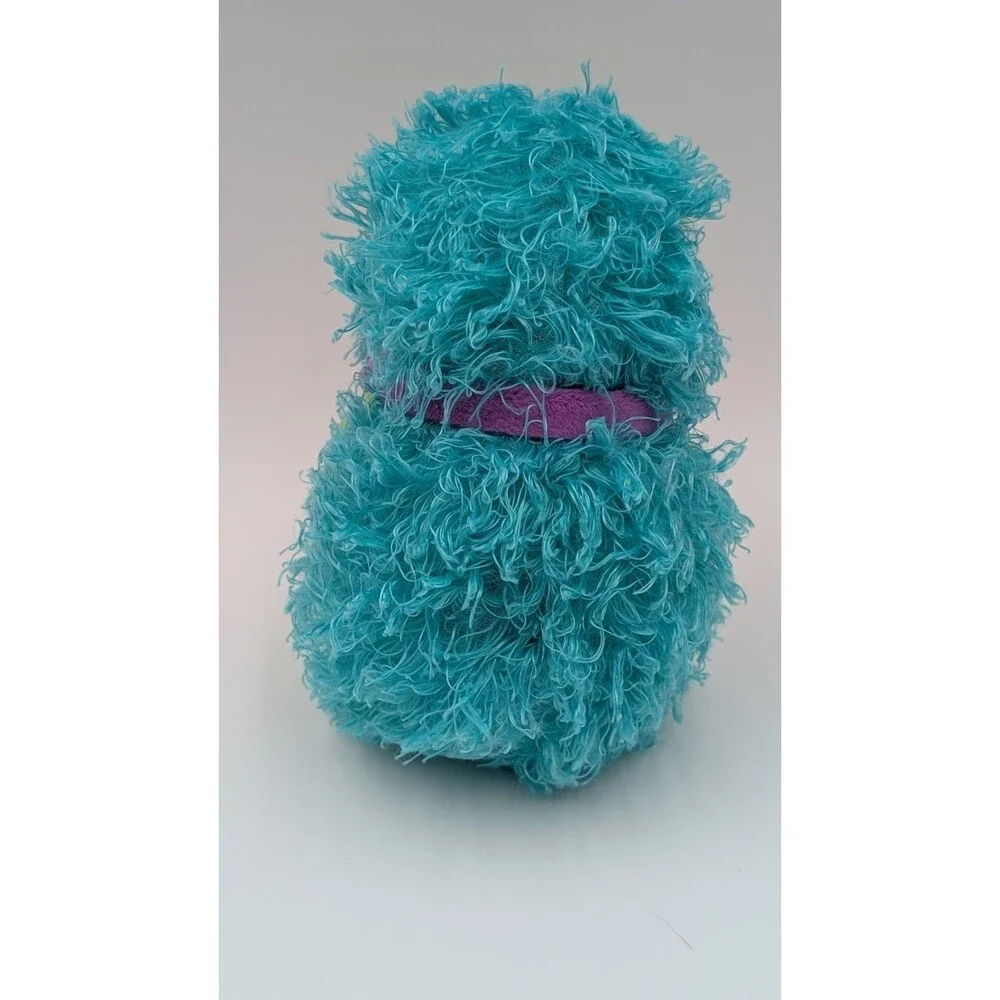 Monkeez Green Cecil Hedgehog Plush Purple Scarf  Shaggy Porcupine Stuffed Animal